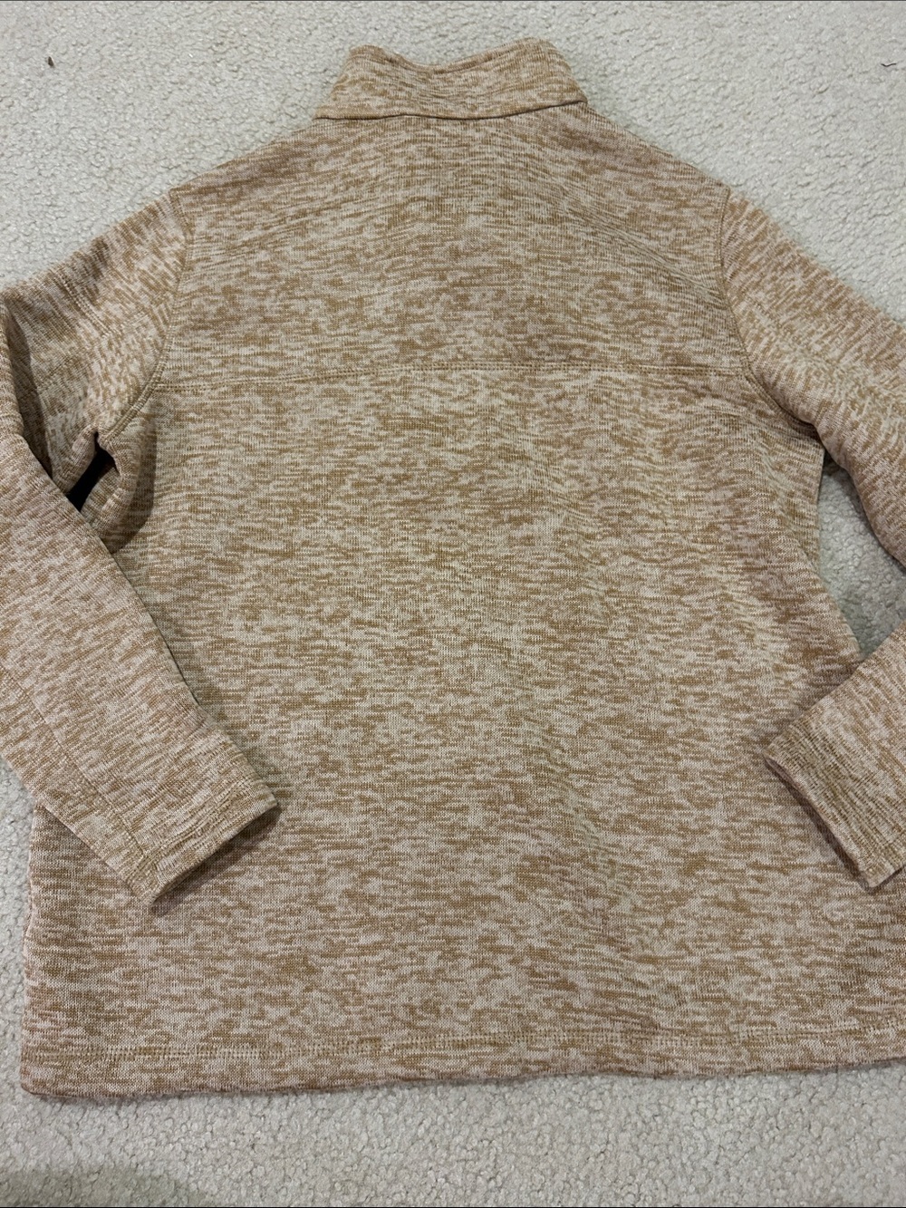 Lands End Beige Spacedye Quarterzip - Picture 3 of 3